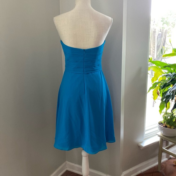 EUC Sorella Vita Lapis Blue Chiffon Strapless Mini - Picture 7 of 8